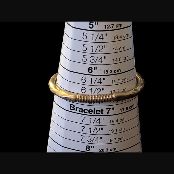 Artisan Textured Gold Tone Faith Spring Double Hook Clasp Size 6.5" Bracelet - Picture 5 of 10